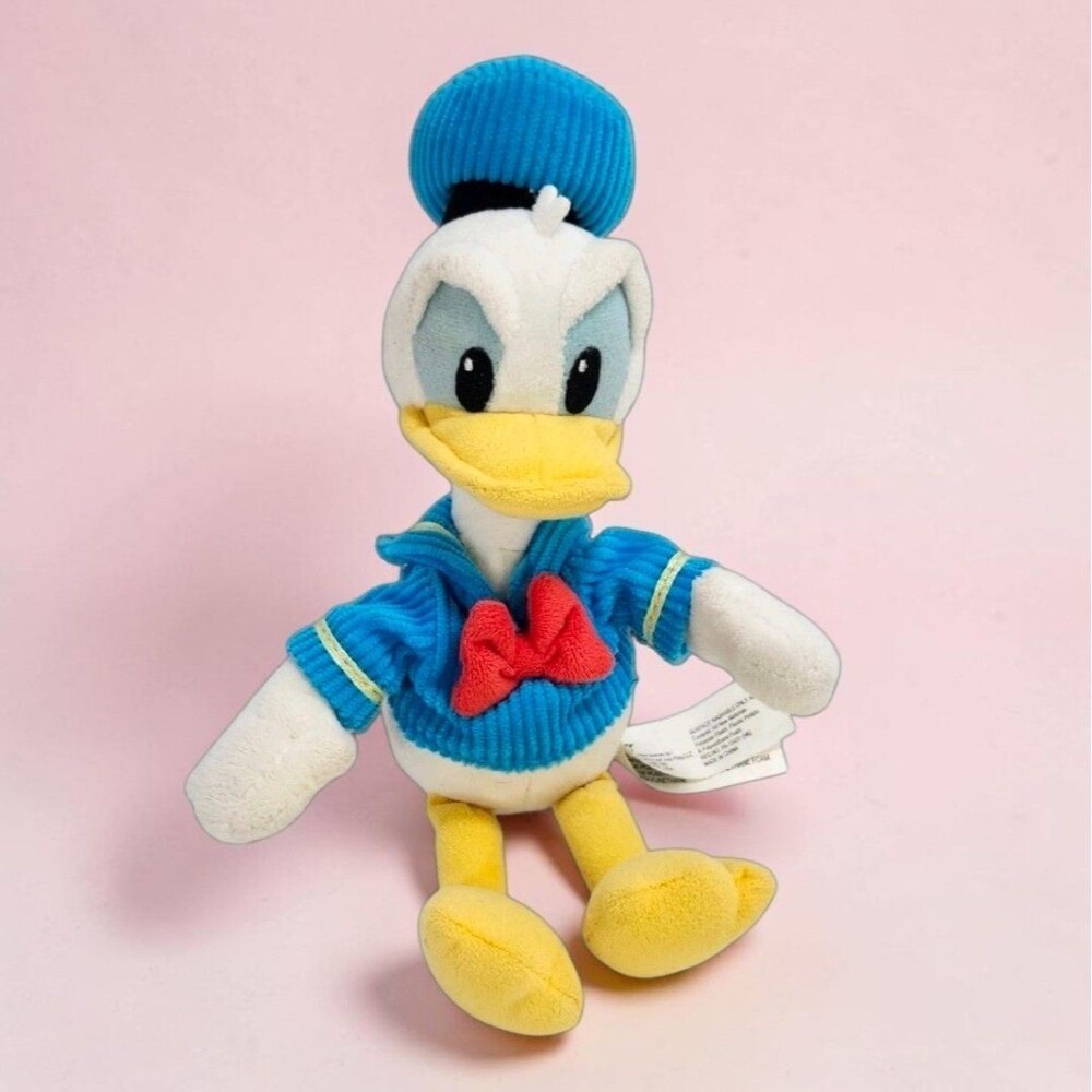 Disney Donald Duck Plush Corduroy Hat Shirt Bow Tie 10" Just Play Stuffed Toy
